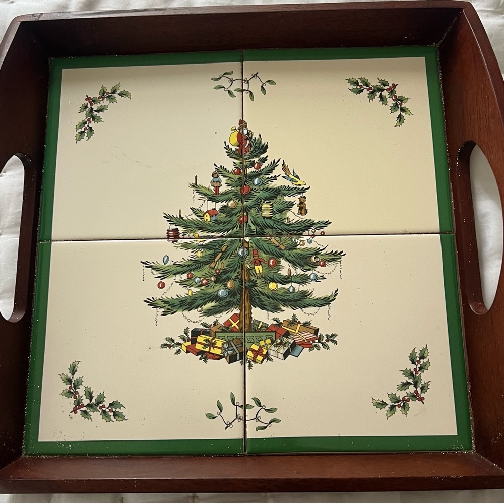 Spode Holiday Tree Tile Tray